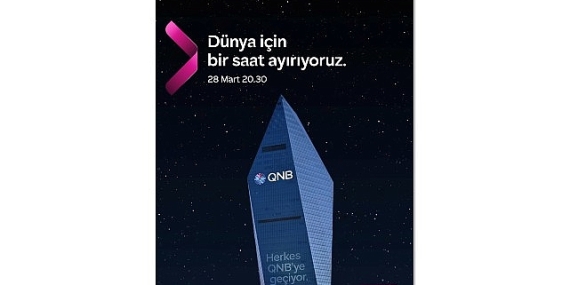 QNB Türkiye, Dünya Saati kapsamında Kristal Kule’de ışıklarını bir saatliğine kapattı
